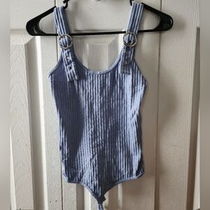 Blue Striped One Piece